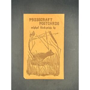 Vintage Presscraft Postcards Original Block-Prints by Gwen Frostic Set of 8 1975